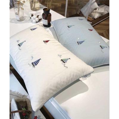 60支长绒棉刺绣枕套 卡通帆船儿童枕头套30x50cm 40x60cm小孩枕芯