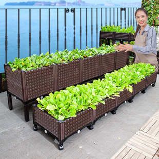 阳台种植箱特大号长方形加厚塑料花盆楼顶露台家用庭院菜园种菜