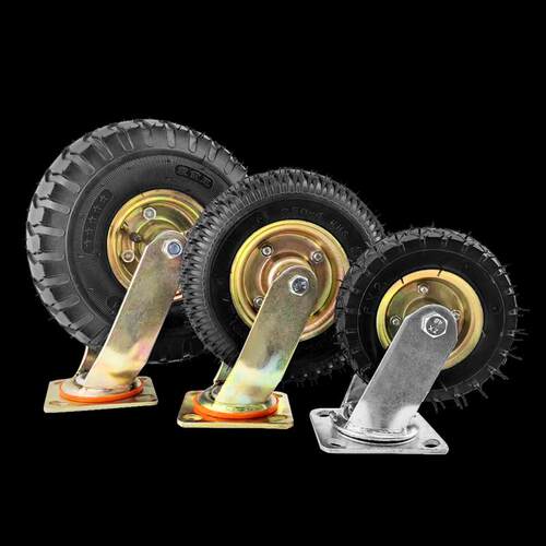 重型充气脚轮6寸8万向轮轮寸手推车10静音定向橡胶脚轮脚轮寸减震