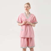 汗蒸服男女苎麻桑拿服情侣款 浴衣洗浴服素色棉质睡衣家居服 大码