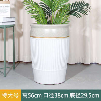 专用陶瓷客厅龙血树现代种树花盆白色树花盆幸福家用白瓷北欧兰