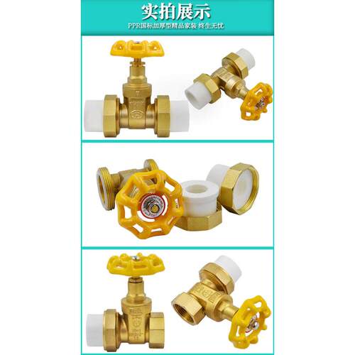 PPR铜闸阀PPR阀门双头阀门铜球PPR配件截止420管件活分接水管
