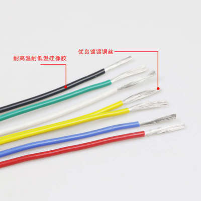 硅胶绝缘软线AGR 耐高温电线镀锡电线耐低温高温线0.5 0.75 1-25