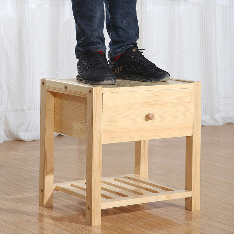 简约床头柜松木全实木现代经济台式桌简易款书架窗头柜柜子床边柜