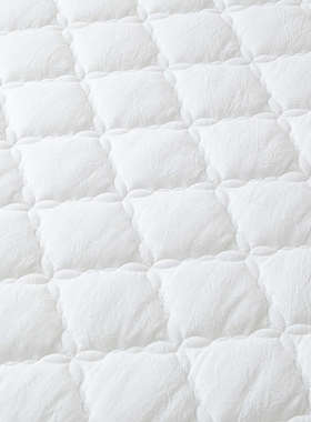 床笠加厚夹棉全棉水洗棉床罩单件白色防滑固定纯棉冬季保暖床垫套