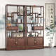 实木博古架多宝阁新中式 书架办公室隔断架南榆木茶柜摆件架陈列柜