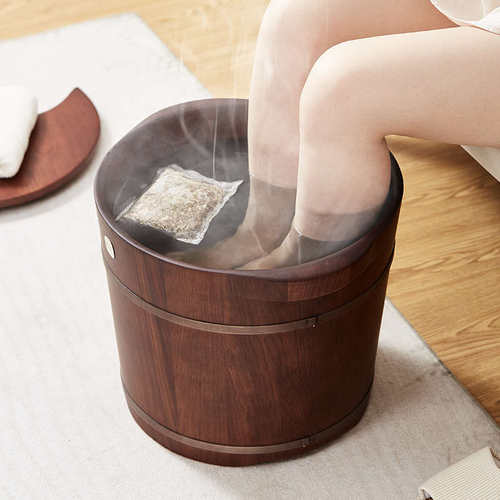 木质足浴桶木桶家用洗脚桶泡脚桶按摩冬天养生带盖实木洗脚盆木盆