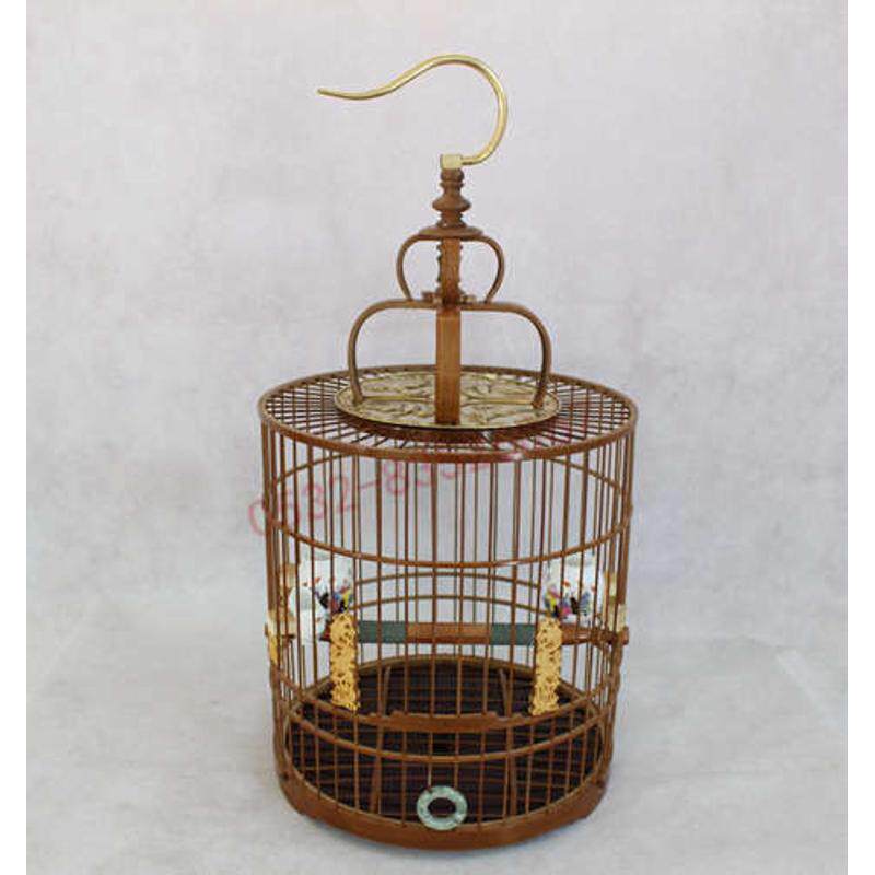 手工竹皮精品抛光老竹活底画眉紫竹老竹鸟笼全套鸟笼配件竹制笼