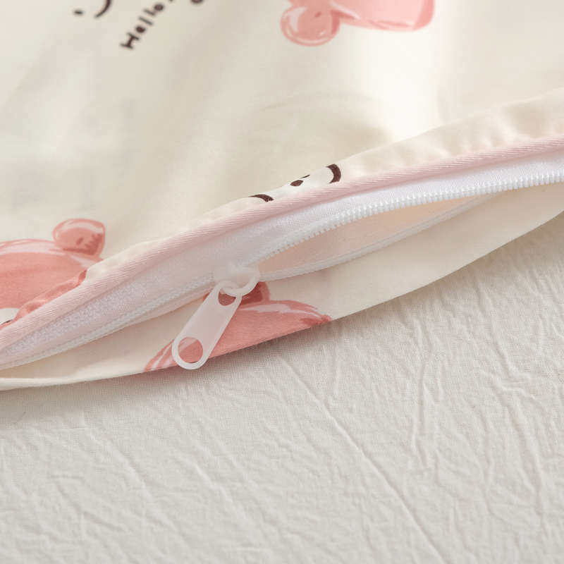 全棉a类粉色儿童单独小枕套单个一只装小尺寸枕头套30x50带拉链款