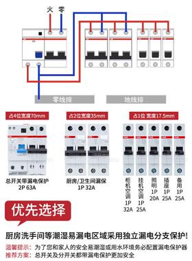 ABB充电桩专用A型漏保GSH漏电保护开关断路器220v单相电漏保2P40a