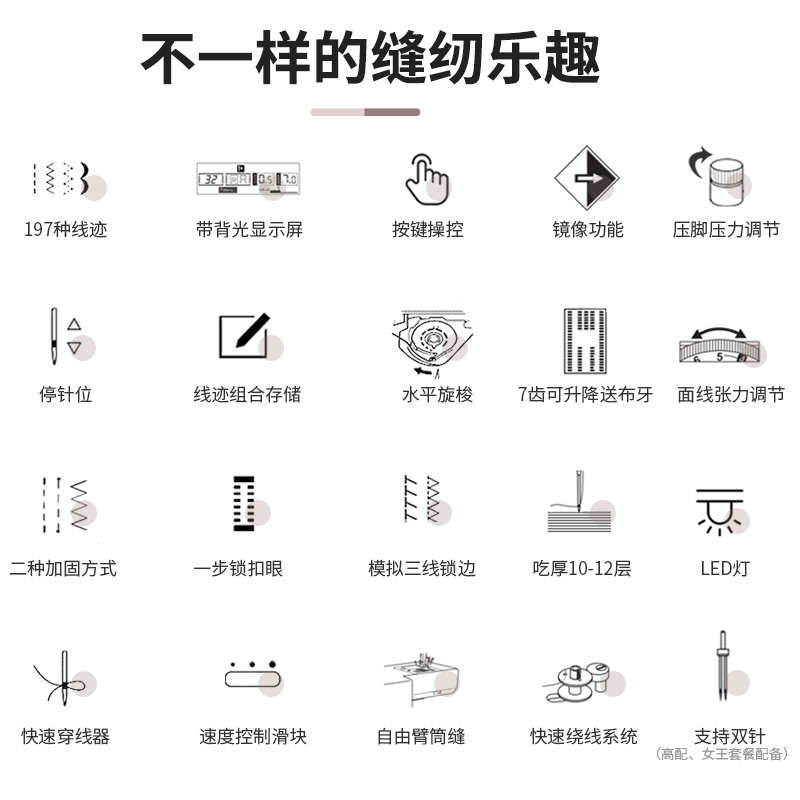 重机新款电动锁80小型/90h吃家用电子多功能全自动边带缝纫机厚薄