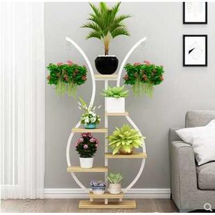花架子多层室内阳台装 家用悬挂绿萝多肉置物架铁艺花盆架 饰落地式