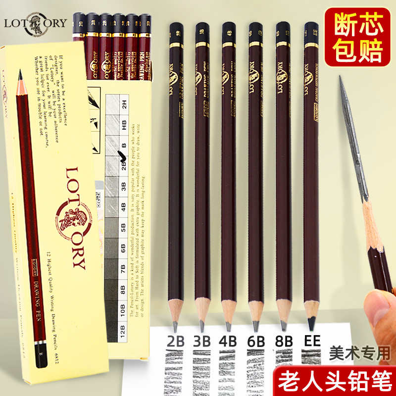 老人头铅笔素描ee2b4b5b6b8b10b14b4h美术生专用绘画铅笔炭笔套