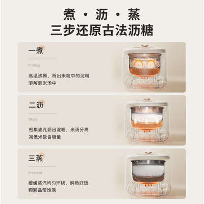 美旳糖尿病人专用电饭煲家用全自动低糖蒸电饭锅米汤分离控降脱糖