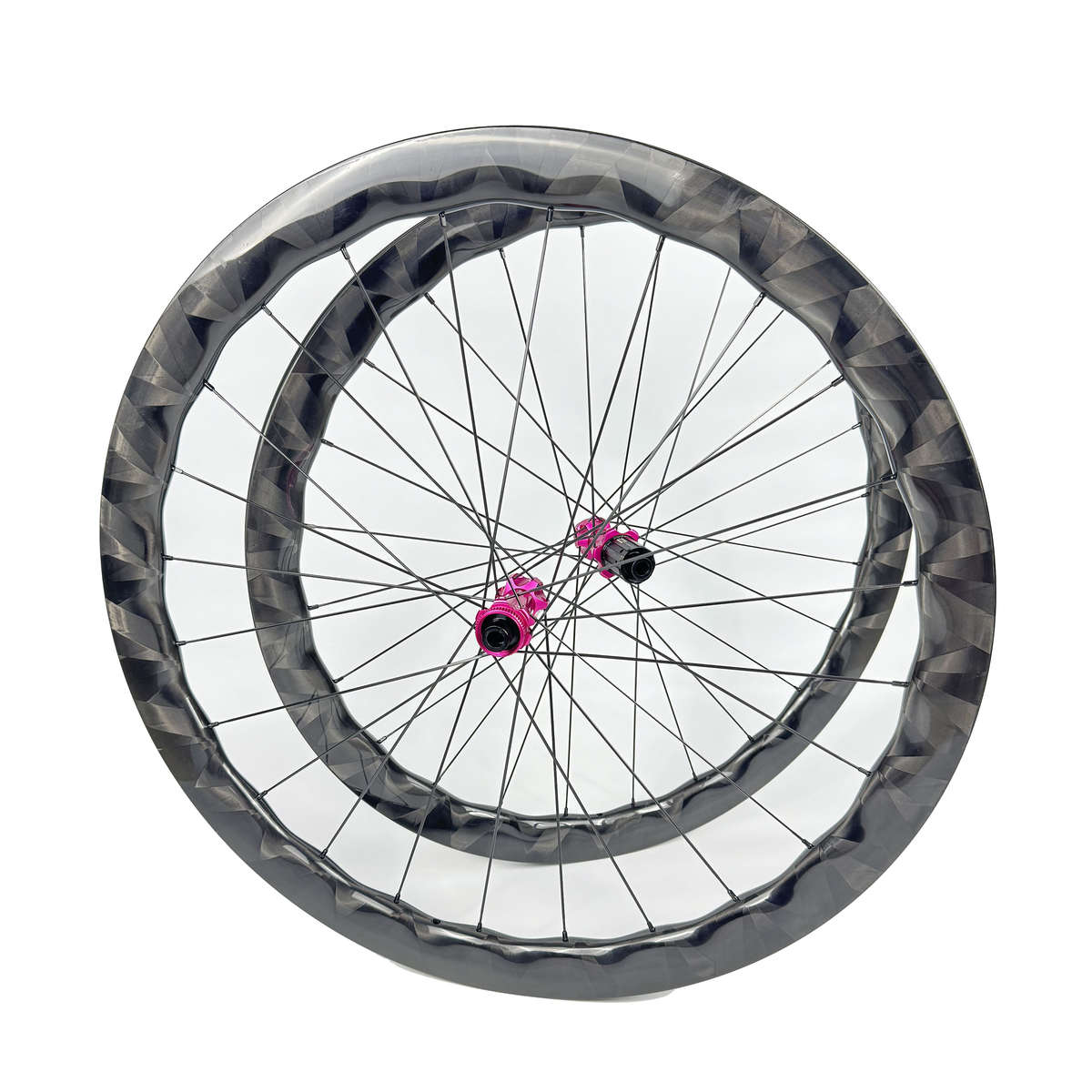 碳纤维轮组波浪造型蝴蝶纹系列公路车700C碳刀自编超轻DT花鼓结