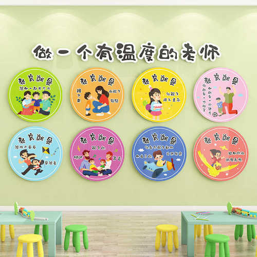 幼儿园环创主题墙成品做个有温度的老师墙贴教室走廊楼梯墙面装饰