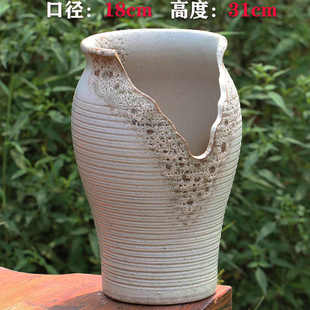 超高落地特大缺口高档客厅紫乐淡雪高筒新款悬崖花盆家用直销