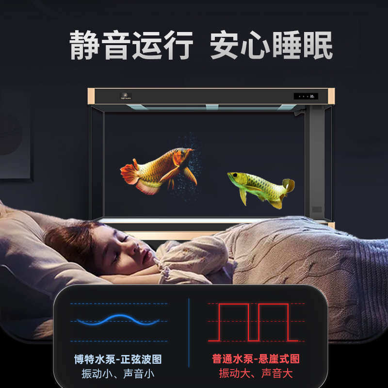 博特鱼缸底吸泵水泵超静音变频水循环泵小型低吸过滤器抽水潜水