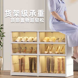 拉伸鞋柜免安装一体式防尘折叠鞋架一拉就用靠墙装鞋子鞋盒收纳柜