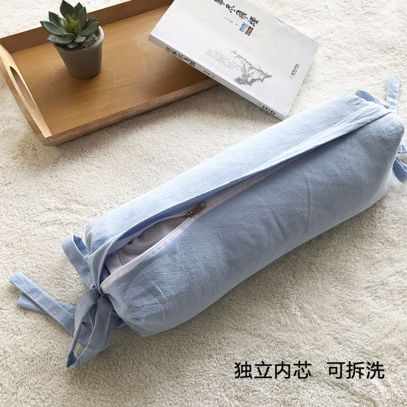 纯棉荞麦壳糖果颈椎枕头睡觉专用硬枕圆柱形单人床上护颈椎助睡