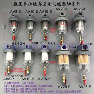 KF16 多功能真空泵气水过滤器气水排气油雾4分 KF25 2寸 6分