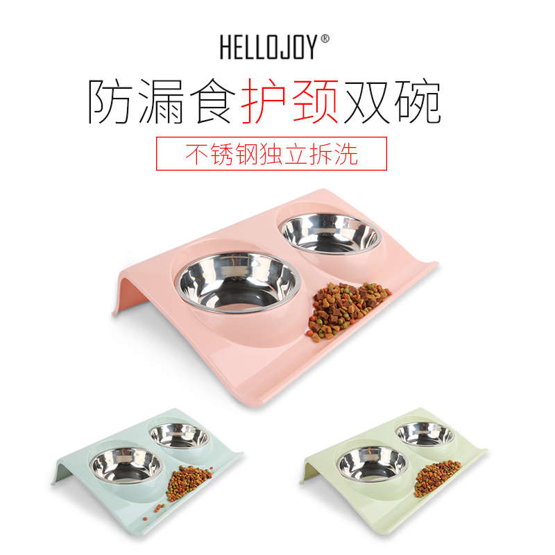 泰迪狗食狗狗碗碗盆猫咪饮水用品食碗盆狗猫自动大型犬双盆猫盆狗