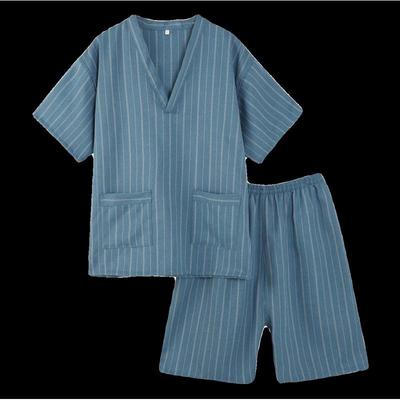 汗贡高档桑拿款服男女服疗棉蒸厂家直销服透气服足家居条纹面料