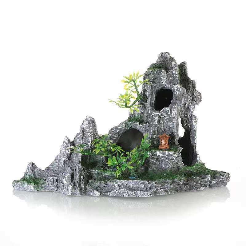 鱼缸造景假山套餐装饰水草石头小摆件小型水族布景内饰造景石全套