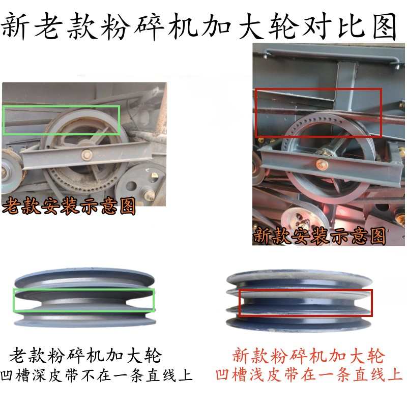 沃得锐龙收割机配件 沃德粉碎机缩小皮带盘 碎草机改装加速皮带