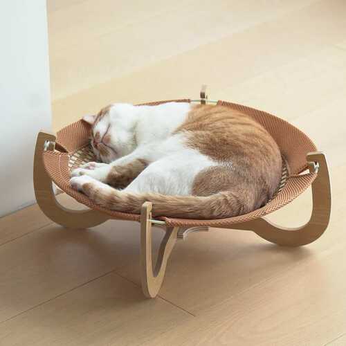 藤编宠物猫咪狗窝凉席木沙发行军吊篮床用品可拆洗垫夏季防潮透气