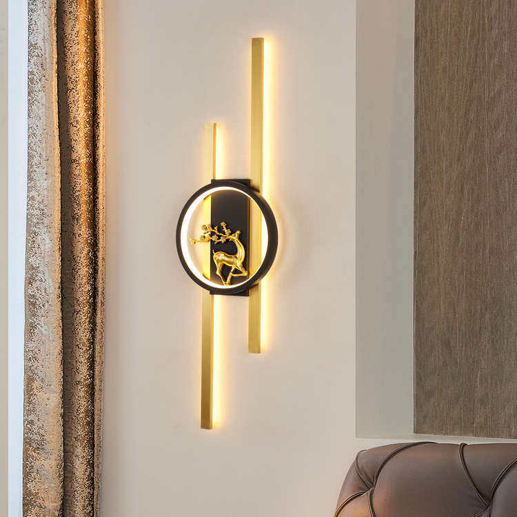 壁灯轻奢客厅电视墙背景墙现代灯装饰极简约卧室新款格栅新疆包邮