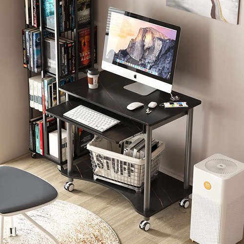 小型可移动电脑桌台式家用卧室学习桌写字桌小户型双层书桌电脑台