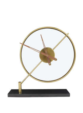 豪克创艺家居现代简约摆件亚克力书房卧室桌面金属时钟台钟客厅