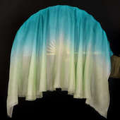 真丝舞蹈扇子薄荷绿渐变广场舞古典舞胶州秧歌长绸扇跳舞道具扇子