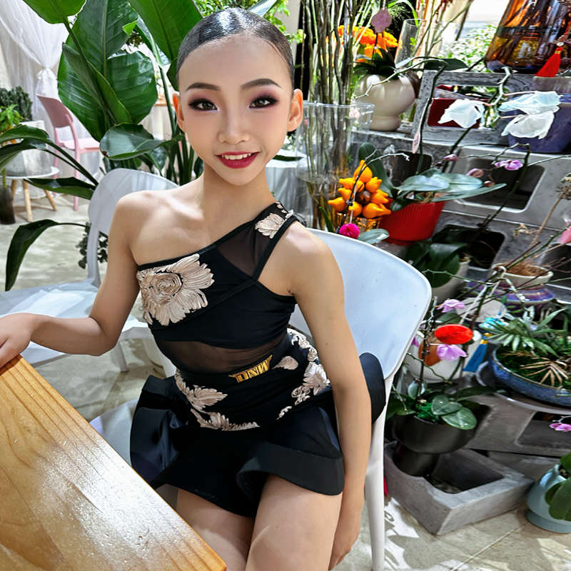 DNW夏季少儿拉丁舞蹈练习套装儿童表演舞蹈服女童训练演出舞蹈