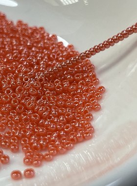 5克装＃日本东宝129 1.5mm 实色油光TOHO进口南瓜橙色散珠玻璃DIY