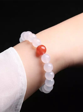 天然冰种水晶情侣款正品白玛瑙