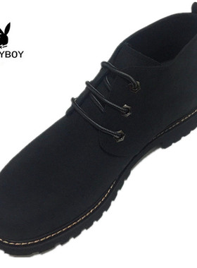 花花公子男鞋户外休闲短靴马丁靴男真皮防滑鞋8321-239023 239024