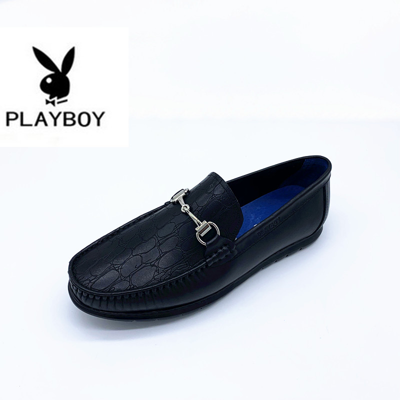 花花公子男鞋2019春款新款软皮软底英伦商务休闲真皮男单鞋驾车鞋