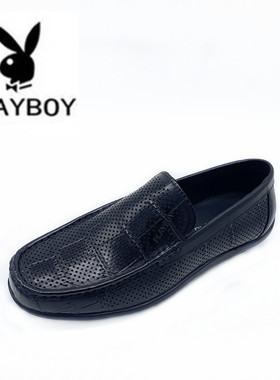 花花公子男鞋2023年夏季商务休闲凉鞋洞洞鞋透气皮鞋PD243283282