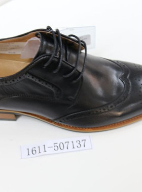 花花公子男鞋英伦商务休闲真皮系带男单鞋子1611-507137黑507138