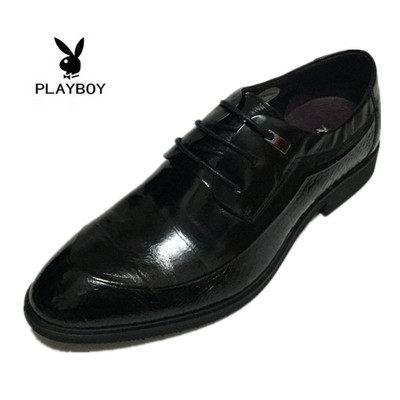 花花公子商务风系带正装结婚男鞋
