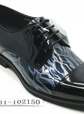 花花公子男鞋商务正装尖头皮鞋秋季真皮英伦1631-102149黑 102150