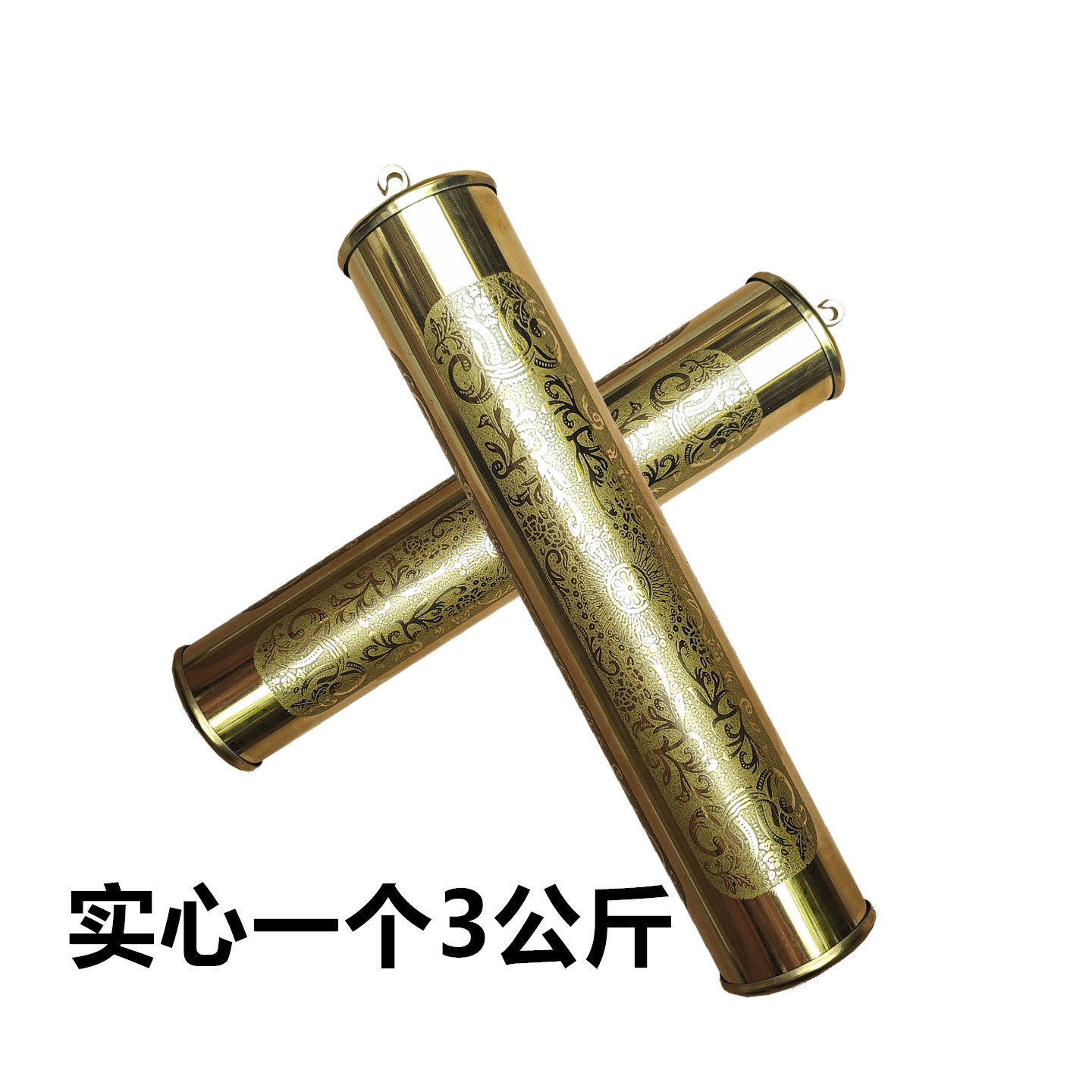 3公斤实心落地钟装饰光面锤金属