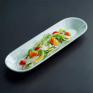 高档酒店特色个性长条热 冷菜碟子创意长方形意境盘子私房菜餐具
