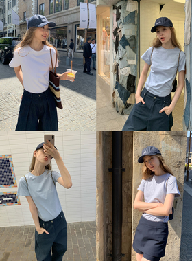 KERNEL COSMOS「轻甜有氧」夏日高棉基础正肩圆领显瘦亲肤短袖T恤