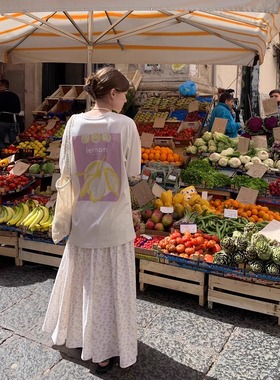 KERNEL COSMOS柠檬味的夏天 清爽柠檬印花短袖宽松圆领慵懒teeT恤