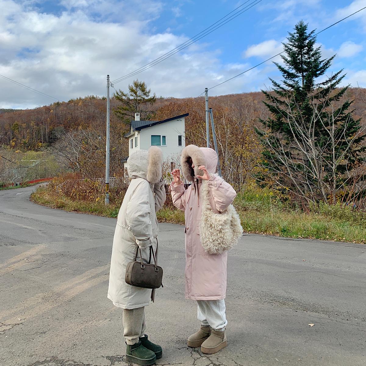 KERNEL COSMOS  丹麦颂冬 狐狸毛领牛角扣加厚保暖派克羽绒服外套