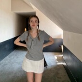 KERNEL 蝴蝶结绑带收腰显瘦百搭针织上衣 法式 COSMOS 盛夏荔枝冰