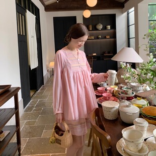 COSMOS 半裙套装 樱花盐汽水 刺绣小花贝壳扣宽松衬衫 法式 KERNEL